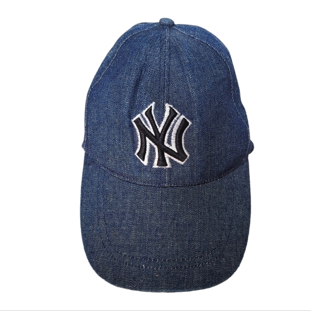 NY Yankees Long Brim Denim Ball Cap